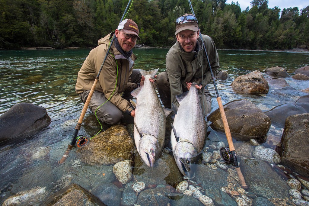 Chinook salmon at Austral Kings (australkings.com) average 35 pounds, but fish over 50 pounds are caught weekly. More important, there are huge numbers of salmon visibly rolling through much of the prime season and they are chrome-bright and full of fight near tidewater. This photo originally appeared in the April-May 2017 issue of Fly Fisherman in the story "Rise of the Southern Kingdom." Ken Morrish photo