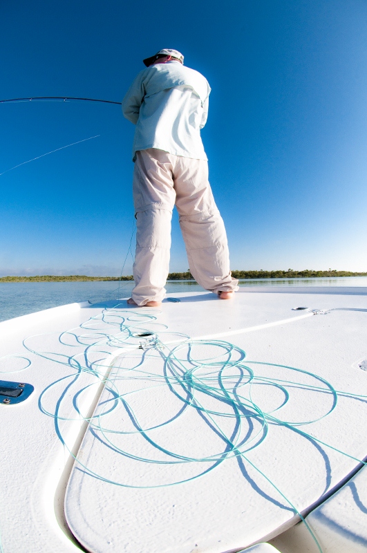 Stacking Fly Line on the Skiff